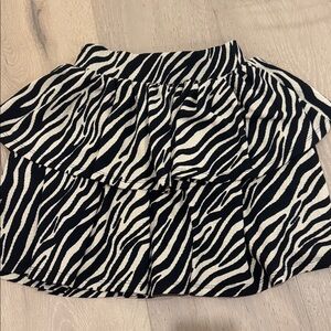 Zebra Print Tiered Skirt